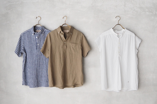 SOUTIENCOL」半袖B.D.シャツ〈REMAKE POLO-H〉2種と「gardens of